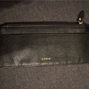 Lodis Black Clutch with Gold Accents
